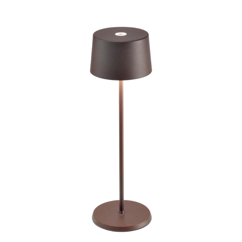 The rust Olivia Pro cordless lamp from Zafferano.