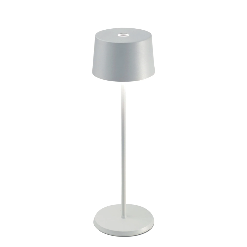 The white Olivia Pro cordless lamp from Zafferano.