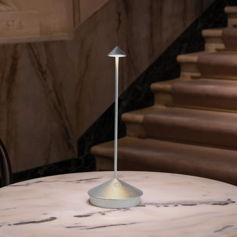 The silver leaf Pina Pro from Zafferano in a foyer.