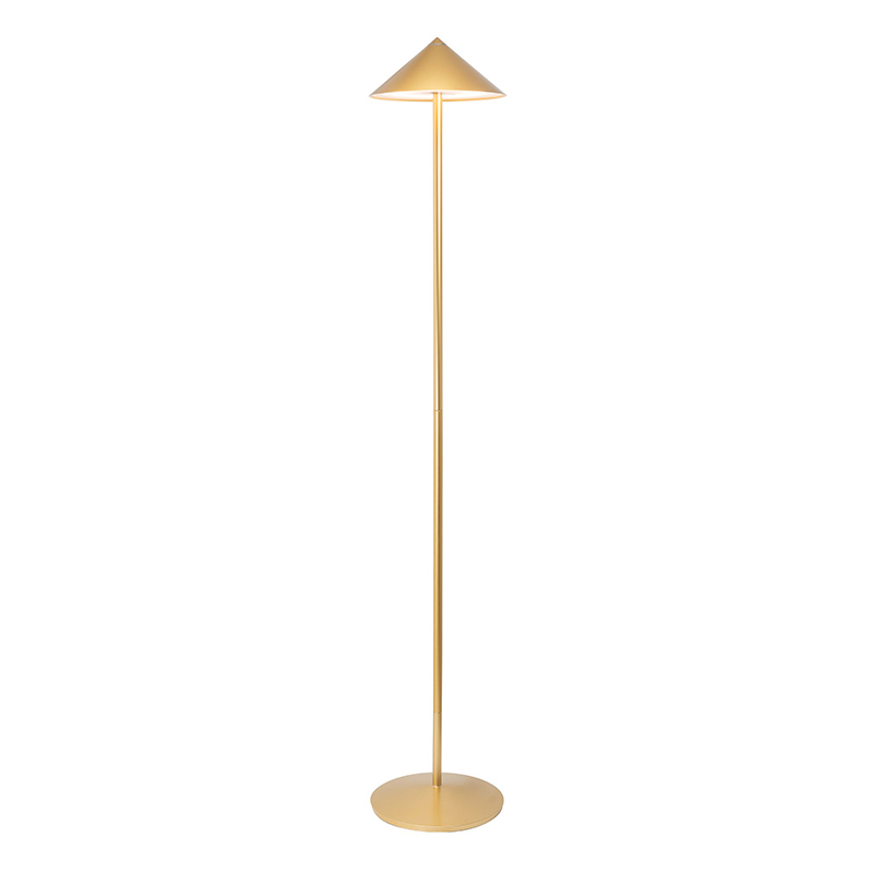 The Pina XXL Floor Lamp from Zafferano in gold.