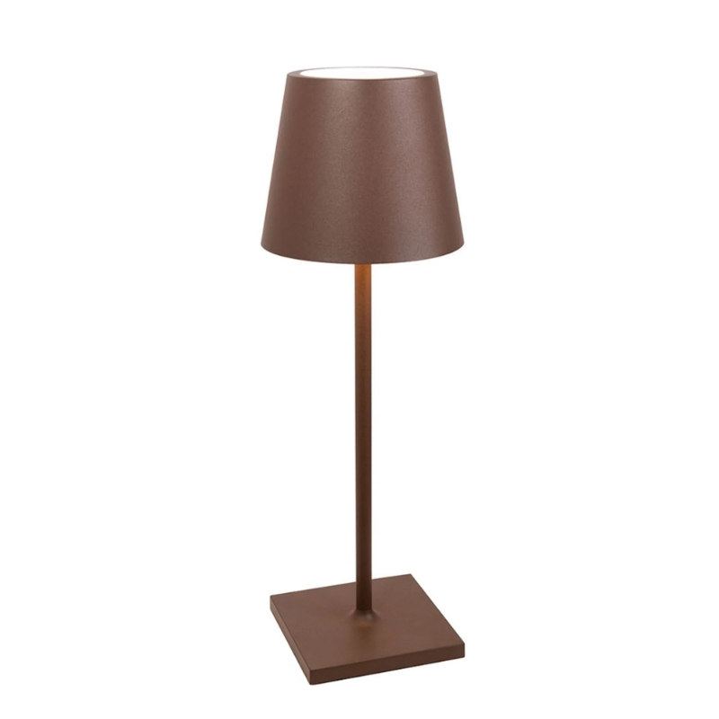 The rust Poldina Pro L Desk Lamp from Zafferano.