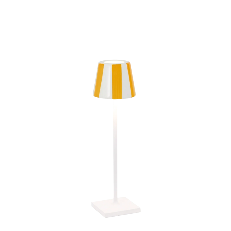 The white and yellow stripes Poldina Pro Micro Lido from Zafferano.