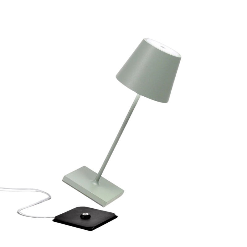 The sage Poldina Pro Mini from Zafferano, a cordless lamp.