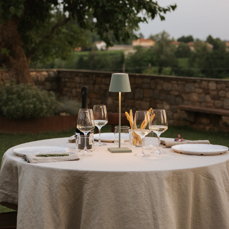 The sage Poldina Pro from Zafferano in an outdoor dining space.