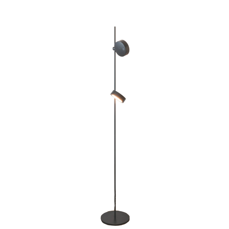 The Super O Floor Lamp from Zafferano in black with two lights.