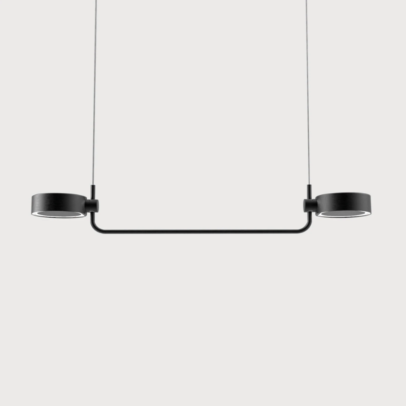The black Super O Hanging Lamp from Zafferano is hanging.