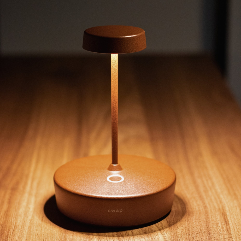 The rust Swap Pro Mini from Zafferano in a living space.