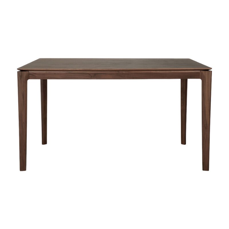 The Bok Dining Table from Ethnicraft in brown teak, 55 inch size.