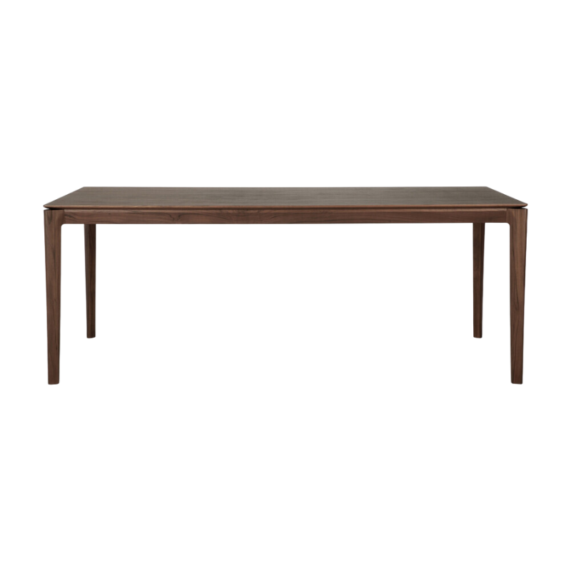 The Bok Dining Table from Ethnicraft in brown teak, 78.5 inch size.