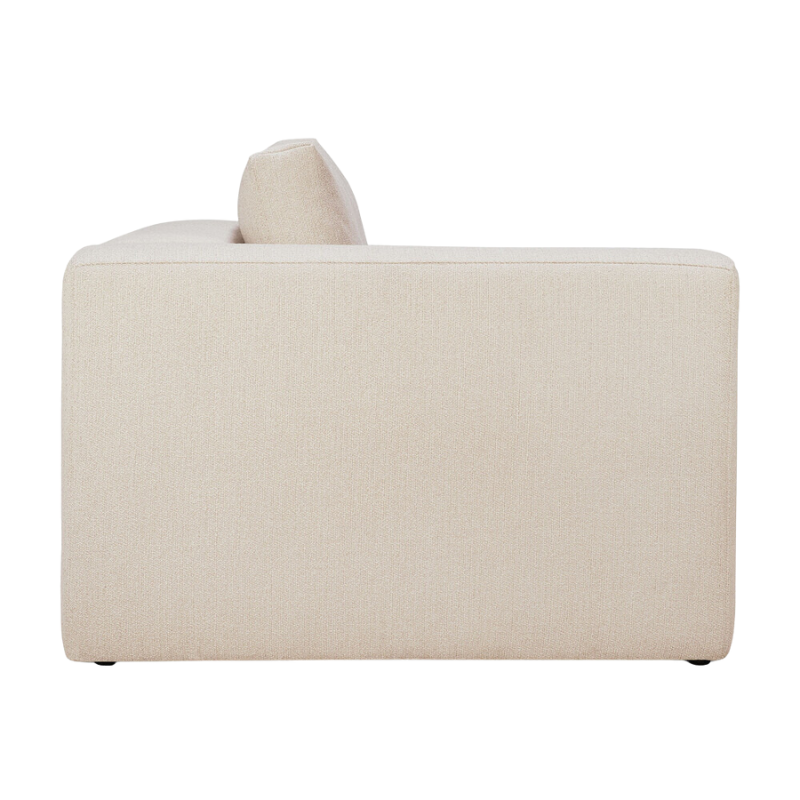 The right arm Mellow End Seater from Ethnicraft is off white from the side.