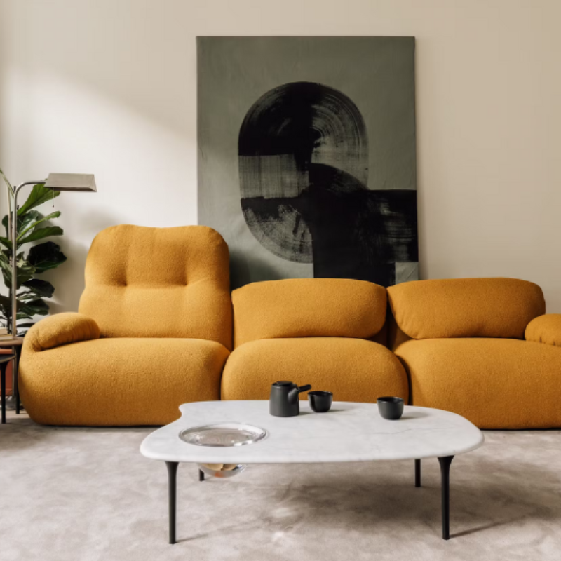 The low Carrara Marble Cyclade Table from Herman Miller.