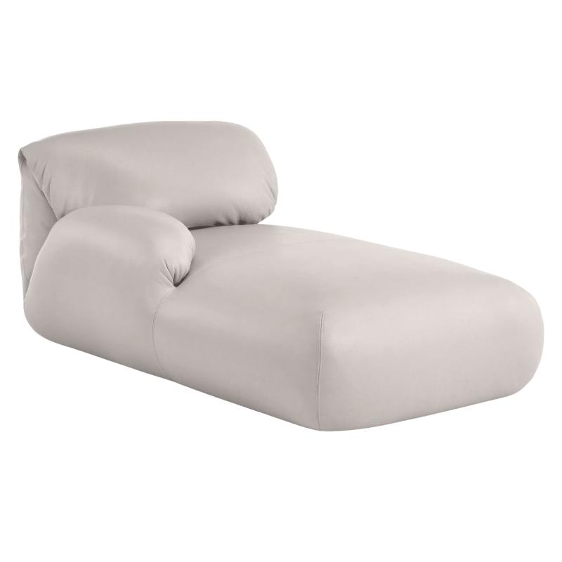 Fold up, down, or reconfigure as you please. The Luva Modular Chaise presents timeless beauty in an inventive form. Created by designer Gabriel Tan, Luva is a case study for probing at the intersections of art, design, and culture. The chaise's elemental form is inspired by the soft-rolled tops of Japanese futons and the padded tactility of a boxing glove.