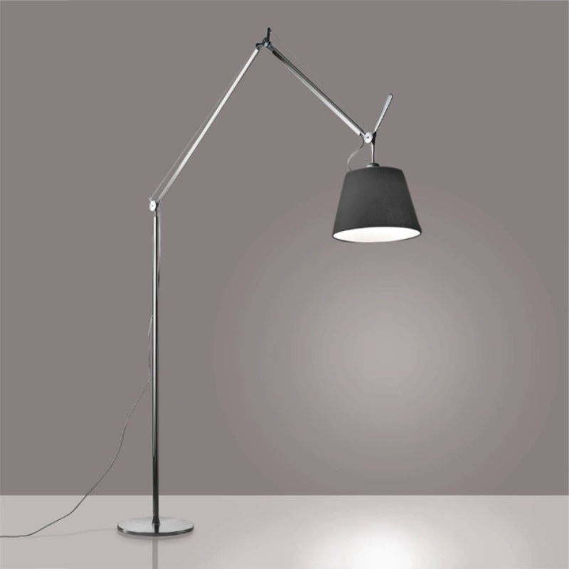The Tolomeo Mega Floor Lamp, Black from Artemide in aluminum in an office.