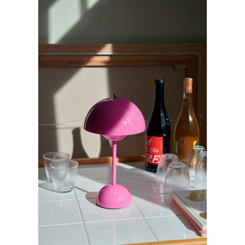 The Flowerpot VP9 Portable Table Lamp from &Tradition in a kitchen.