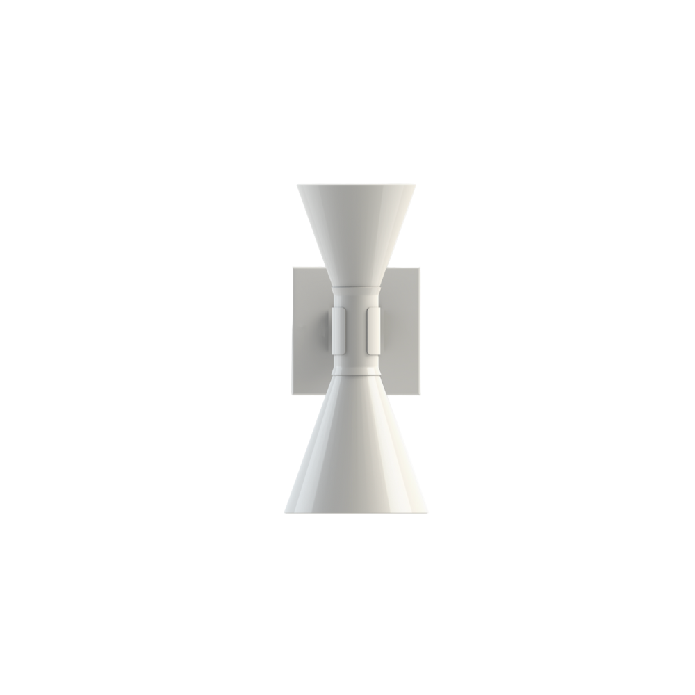 The mini version of the iconic Applique de Marseille, designed by Le Corbusier for his Parisian flat in Rue Nungesser et Coli. This wall lamp provides direct and diffused light through its two cone-shaped lampshades that direct the light up and down, providing homogenous and sharp light beams.