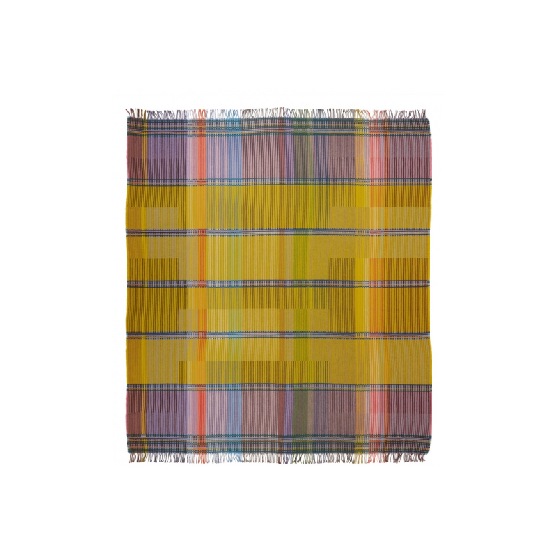 Woven in merino lambswool, Wallace & Sewell's Pinstripe throws combine bold-colored blocks with fine, detailed vertical stripes. This double-sided design also has a contrasting pixelated border and makes a stunning addition to a room.