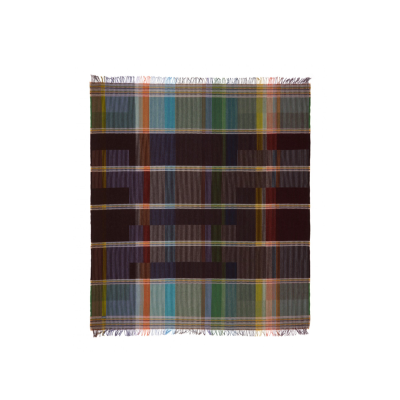 Woven in merino lambswool, Wallace & Sewell's Pinstripe throws combine bold-colored blocks with fine, detailed vertical stripes. This double-sided design also has a contrasting pixelated border and makes a stunning addition to a room.