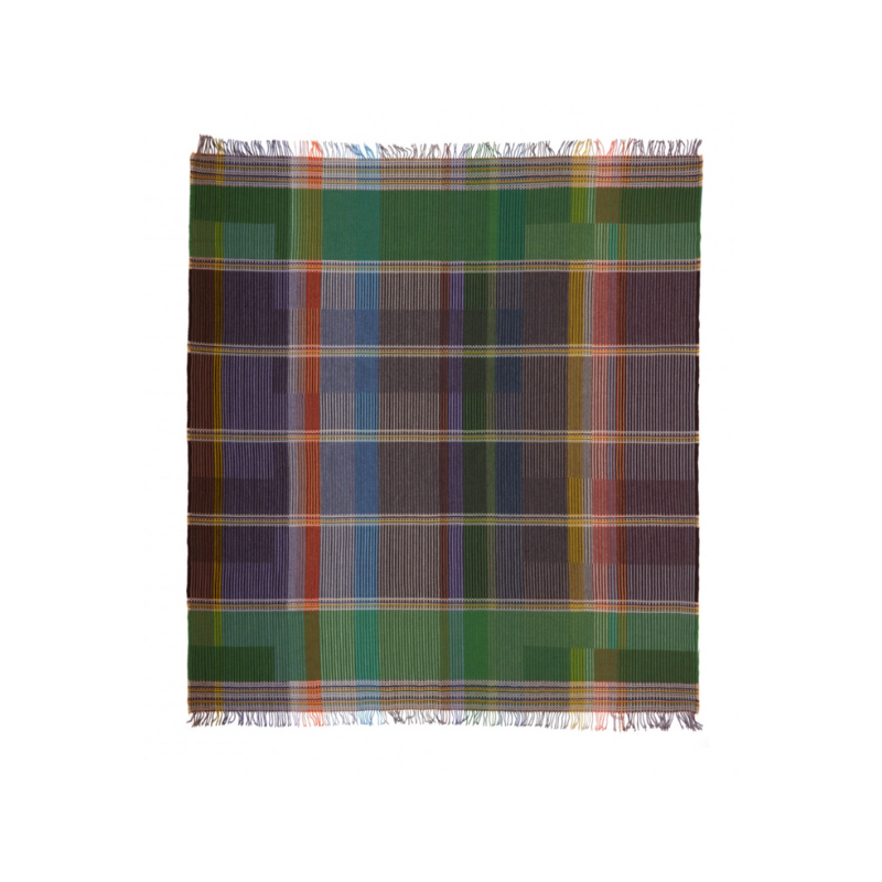 Woven in merino lambswool, Wallace & Sewell's Pinstripe throws combine bold-colored blocks with fine, detailed vertical stripes. This double-sided design also has a contrasting pixelated border and makes a stunning addition to a room.