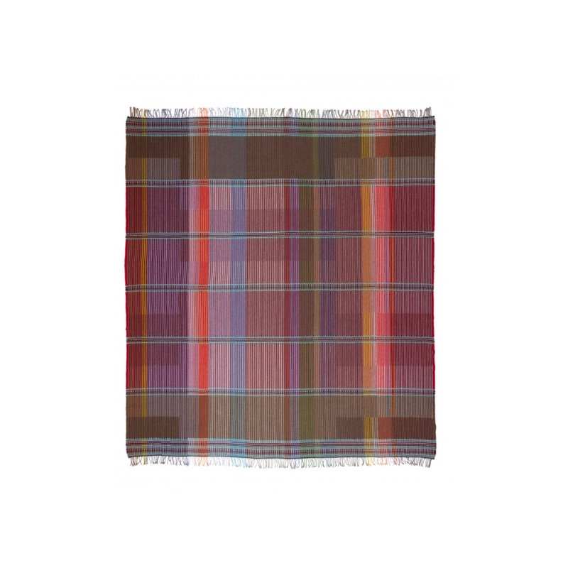 Woven in merino lambswool, Wallace & Sewell's Pinstripe throws combine bold-colored blocks with fine, detailed vertical stripes. This double-sided design also has a contrasting pixelated border and makes a stunning addition to a room.