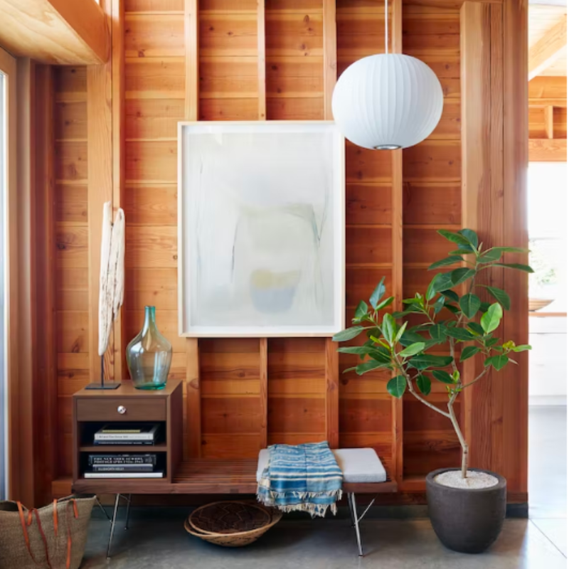 The Nelson Platform Bench from Herman Miller in a den.