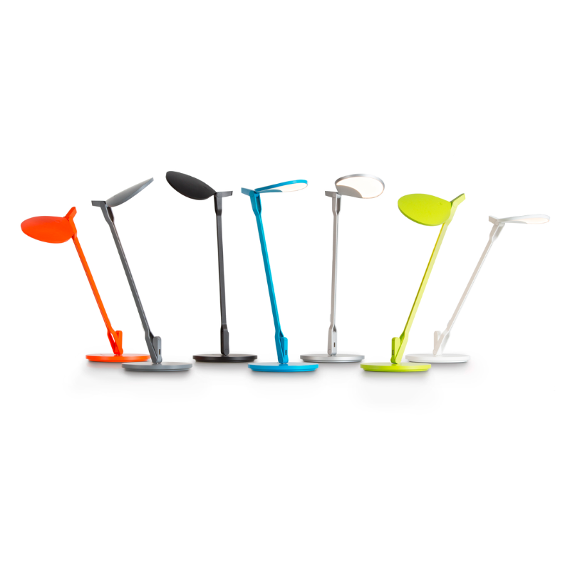 The Splitty Desk Lamp from Koncept showing the seven color options. all-groups