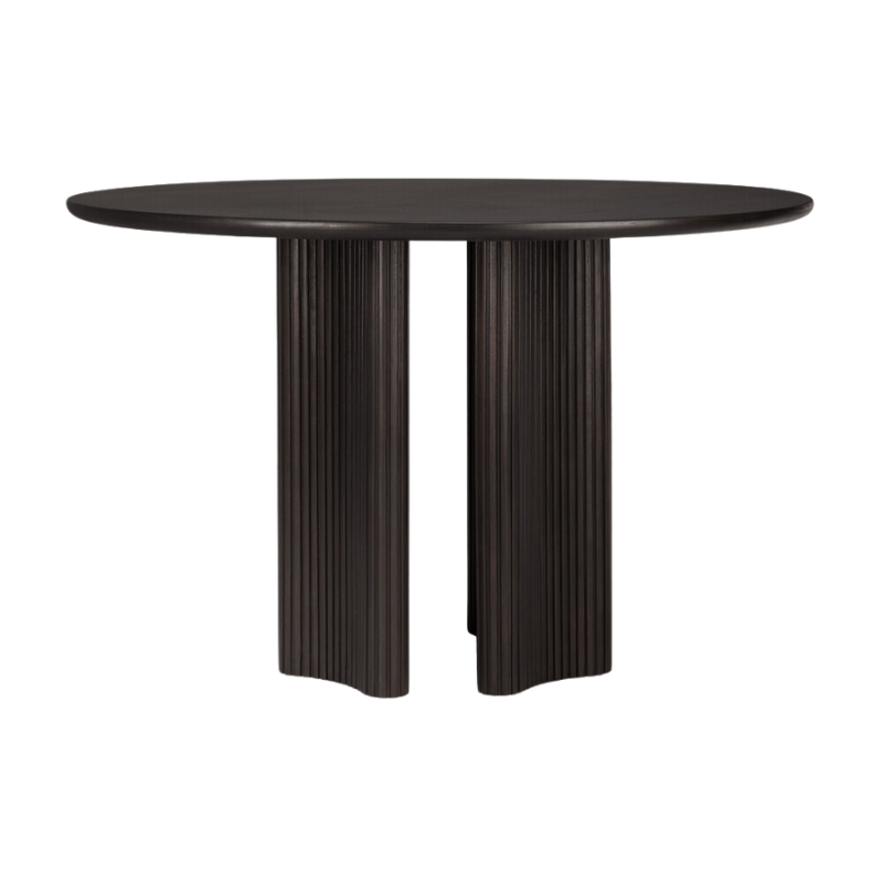 The Roller Max Dining Table from Ethnicraft showing the reversible legs.