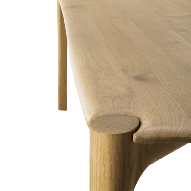 The Oak PI Dining Table by Ethnicraft from the leg top close-up. all-groups