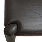 The Teak Dark Brown PI Dining Table by Ethnicraft from the leg close-up. all-groups