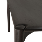 The Teak Dark Brown PI Dining Table by Ethnicraft from the top close-up. all-groups
