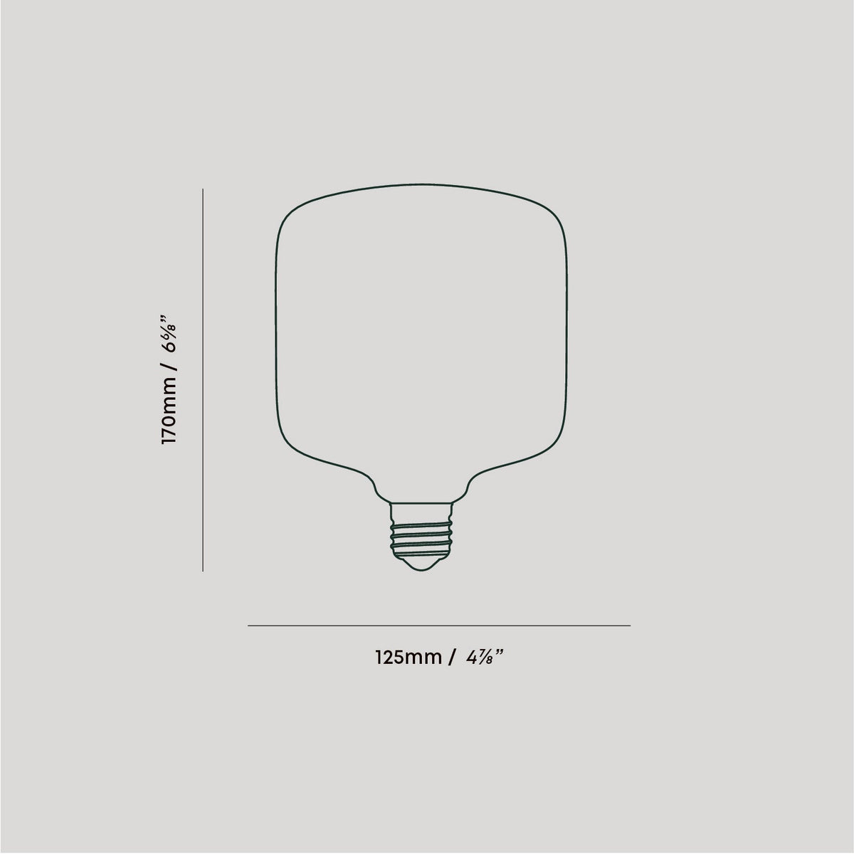 Dimensions of the Oblo E26 LED Bulb by Tala Lighting.