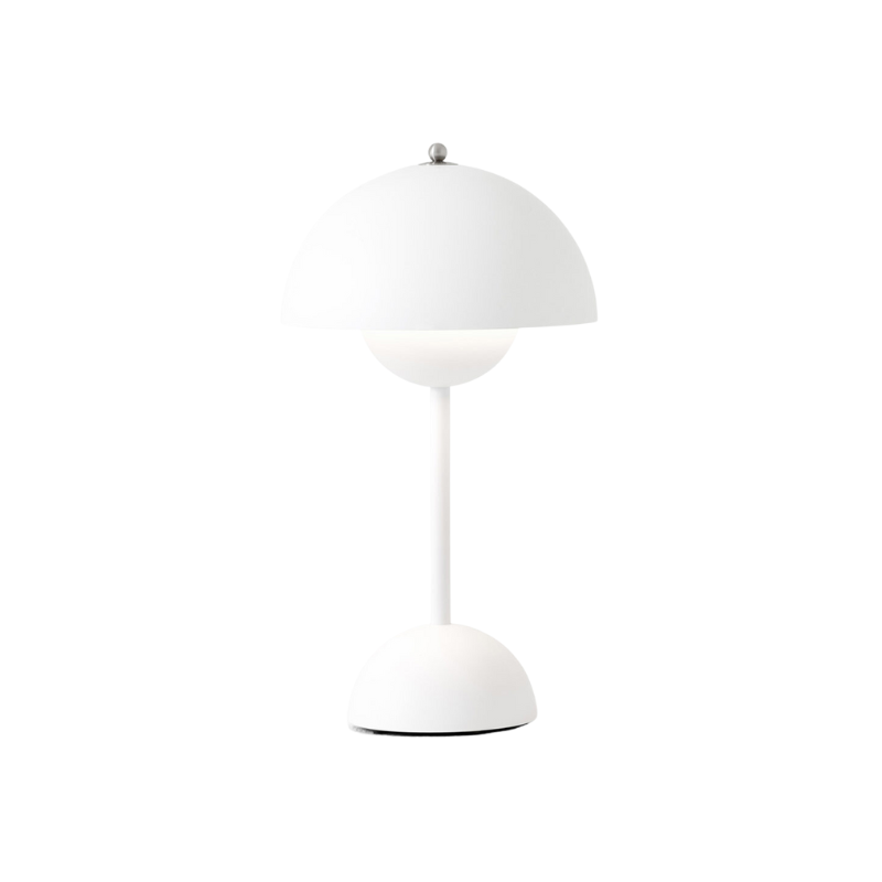 The Flowerpot VP9 Portable Table Lamp from &Tradition in matte white.