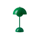 The Flowerpot VP9 Portable Table Lamp from &Tradition in signal green.