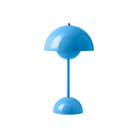 The Flowerpot VP9 Portable Table Lamp from &Tradition in swim blue.