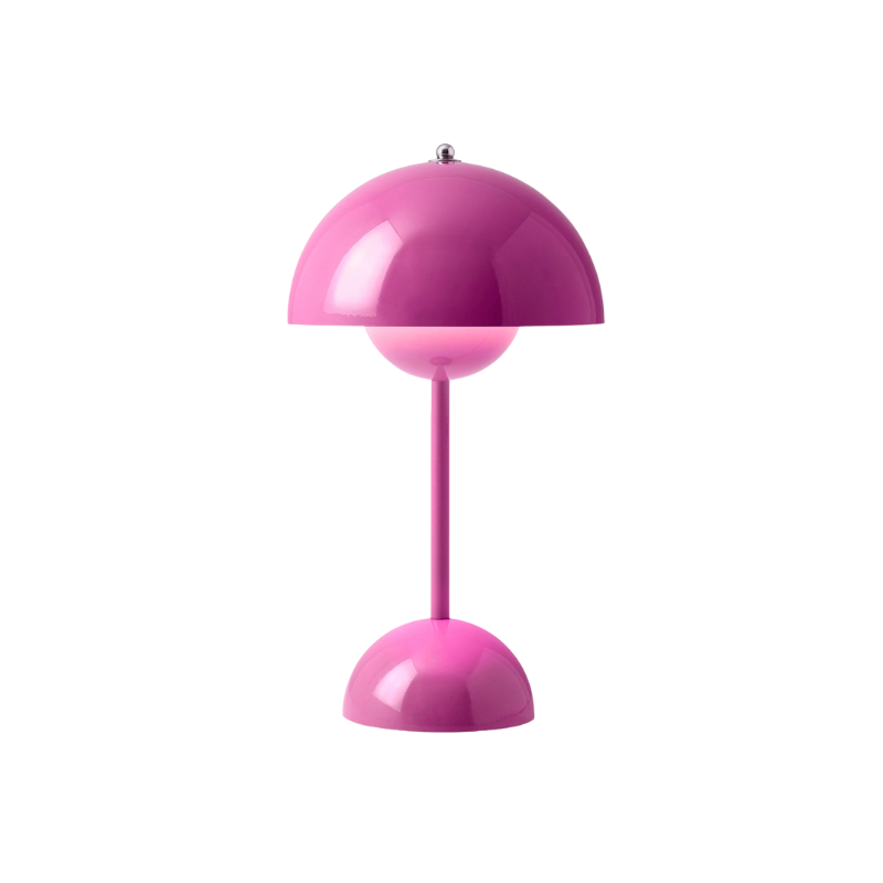The Flowerpot VP9 Portable Table Lamp from &Tradition in tangy pink.