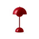 The Flowerpot VP9 Portable Table Lamp from &Tradition in vermilion red.
