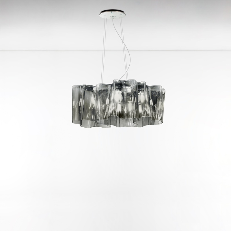 This is the Logico Triple Linear Suspension pendant light from Artemide in Smoky Grey.