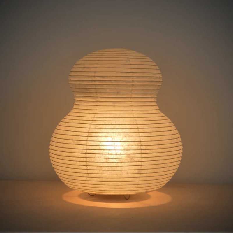 The Paper Moon 2 from Asano made with Japanese Washi paper shade with wire armature and a steel base plate.