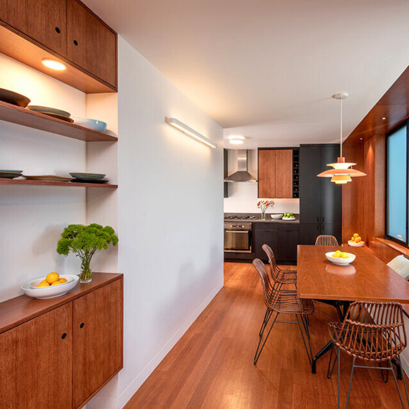 A interior shot of a lighting installation done by Chris Brightman of Brightman Design and Illuminee.