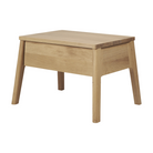 The solid oak Air Bedside Table from Ethnicraft from a new angle, showing the side of the bedside table.