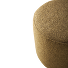 The Barrow Pouf from Ethnicraft in the small 15.5 inch size and ginger fabric.