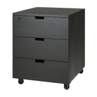 The Billy Drawer Unit from Ethnicraft in black oak from a side angle shot.