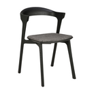 The Bok Dining Chair from Ethnicraft in black oak with grey  upholstery.