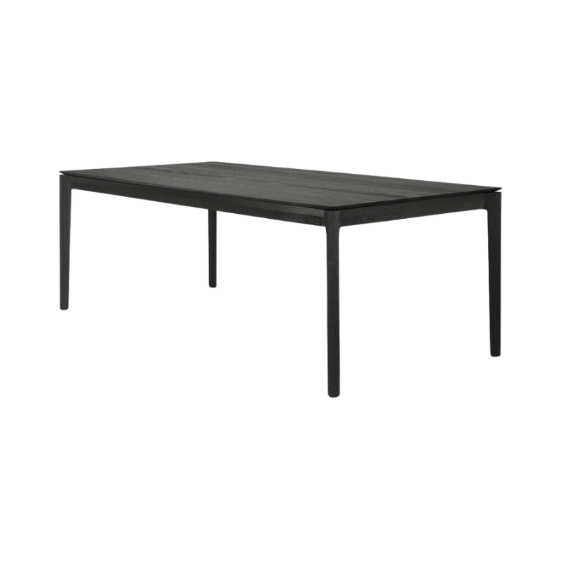 The Bok Dining Table from Ethnicraft in black oak, 78.5 inch size.