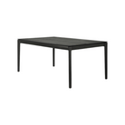 The Bok Extendable Dining Table from Ethnicraft in black oak which extends from 55 to 87 inches.