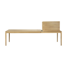 The Bok Extendable Dining Table from Ethnicraft in oak which extends from 79 to 118 inches.