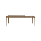 The Bok Extendable Dining Table from Ethnicraft in teak which extends from 63 to 94.5 inches.