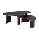 The small and large Boomerang Coffee Table from Ethnicraft nested together.