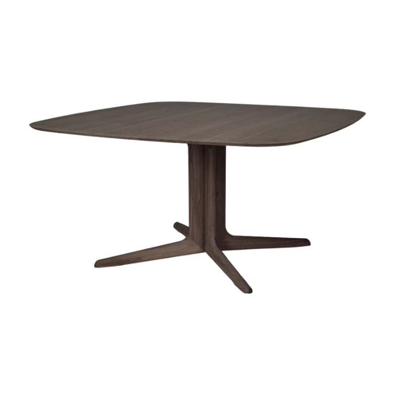 The square Corto Dining Table from Ethnicraft in black oak.