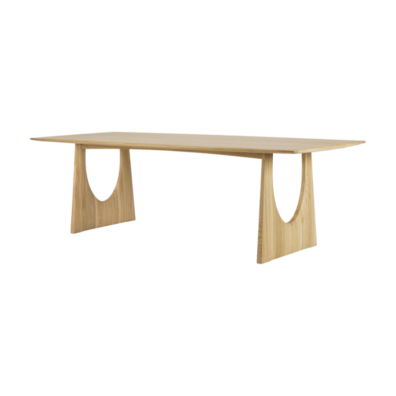 The 98 inch Geometric Dining Table from Ethnicraft in solid oak.