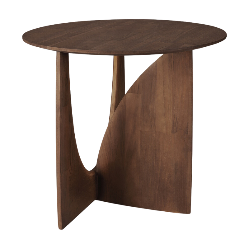 The Geometric Side Table from Ethnicraft made using solid teak.